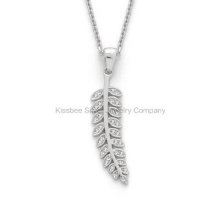 Fashion Sterling Silver CZ Jewelry Leaf Pendant
